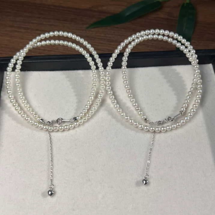 【睿泽鉴宝】S925淡水有核珍珠小米珠链多样性发一/有瑕  V0315