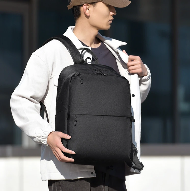 新款商务双肩包男休闲电脑背包中大学生大容量书包多功能商务背包