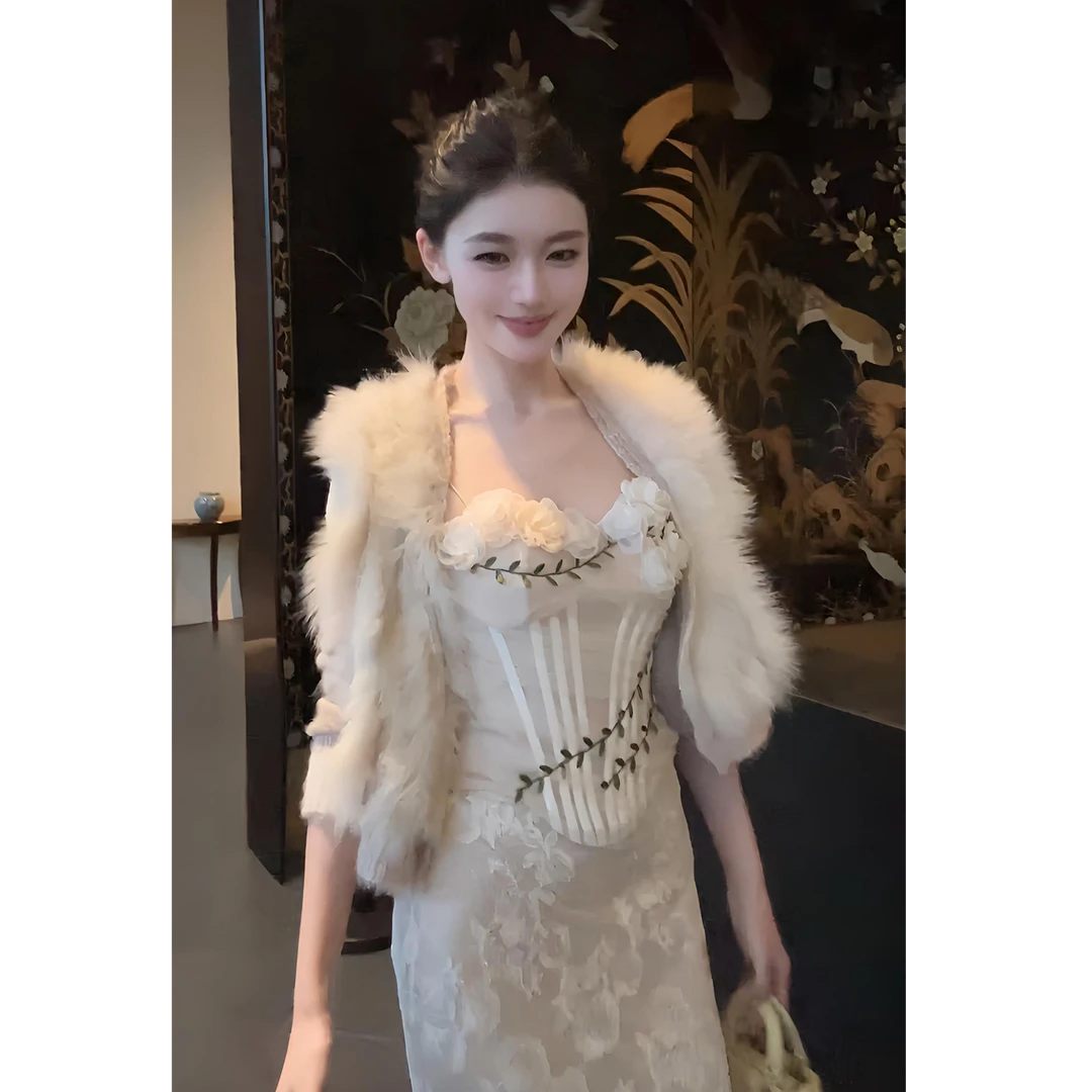 春日部【花信年华】财阀千金贵气女装温柔闪闪金线针织开衫01016