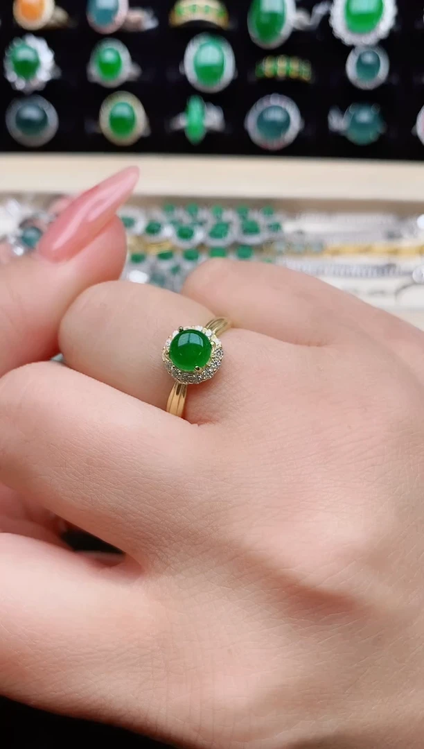 【闪购商品】翡翠戒指银S925镶嵌312321