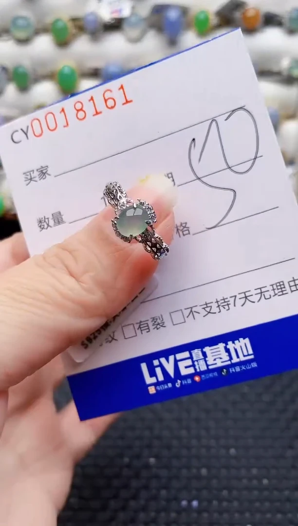 颈饰银S925镶嵌翡翠8161