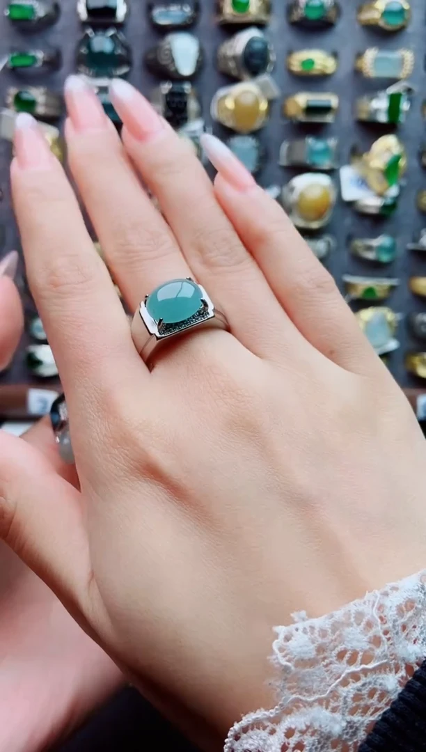 未镶嵌戒指翡翠天然翡翠男戒