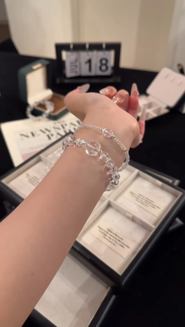 水晶手串合金白水晶套装x1085