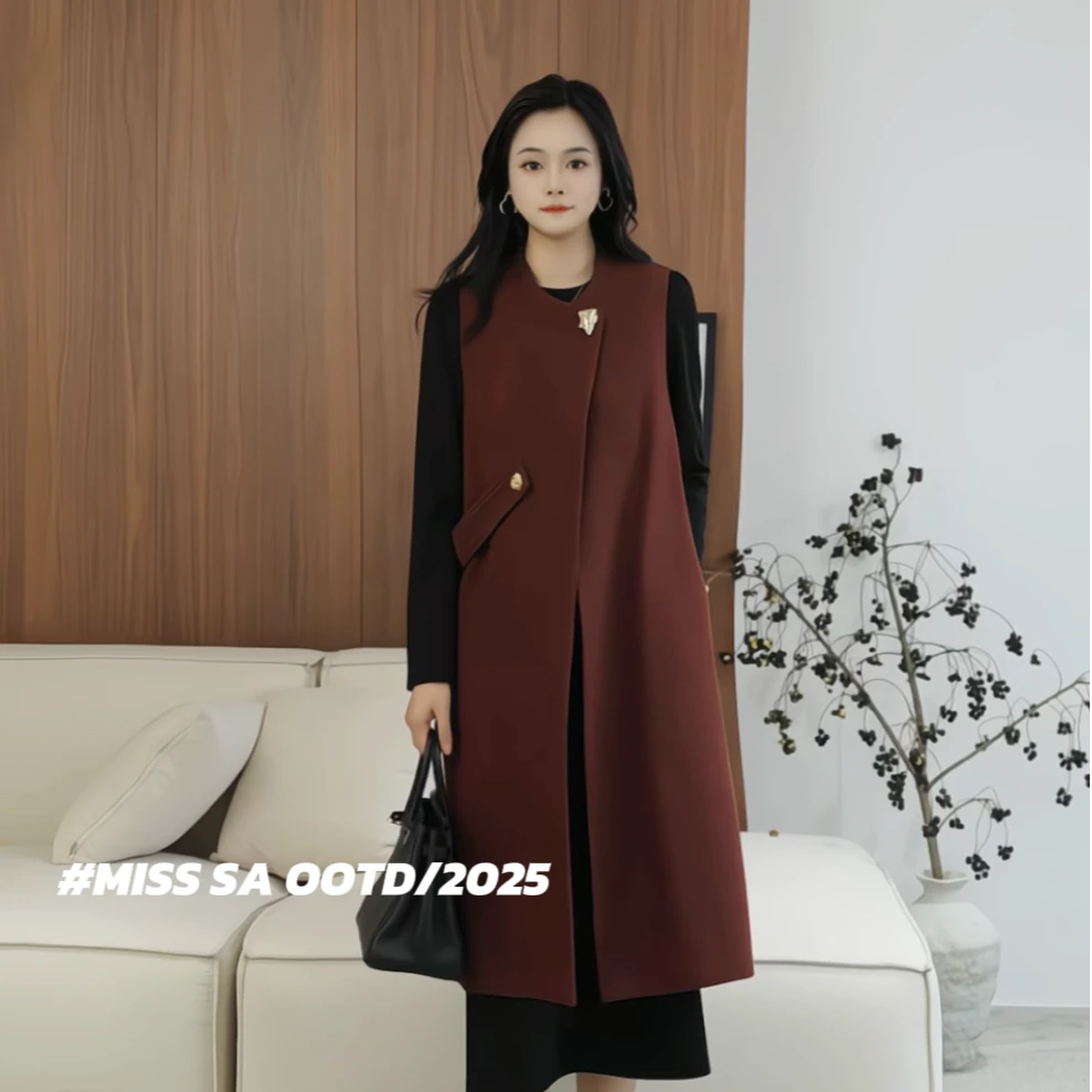 MISS SA 秋冬气质休闲时尚百搭洋气穿搭无袖显瘦马甲裙 25099595
