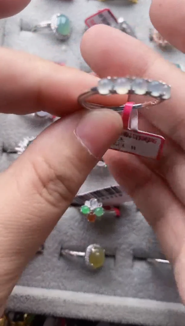 【闪购商品】翡翠戒指银S925镶嵌7777---3