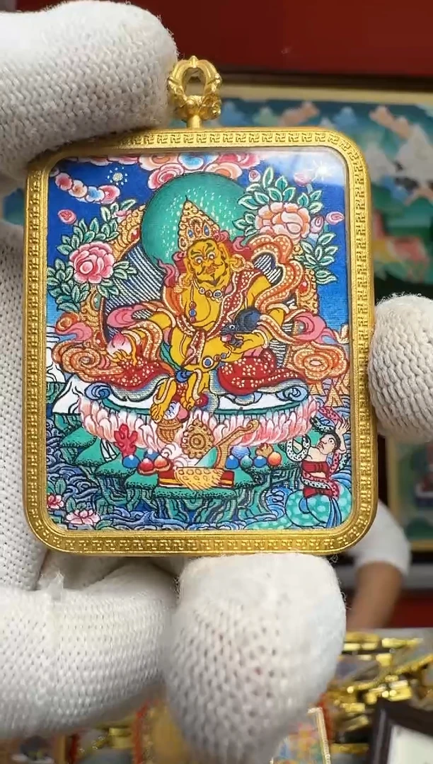 吊坠黄财-热贡纯手绘周毛