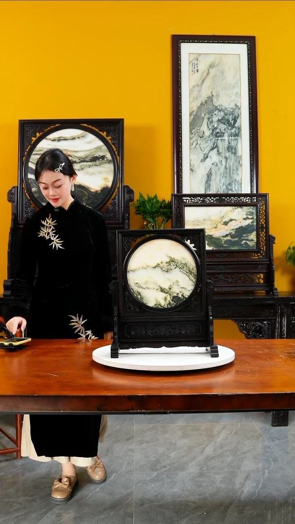 石材天然大理石画摆件