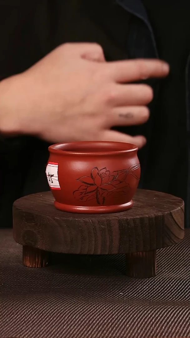 茶杯紫砂紫砂刻绘主人杯55