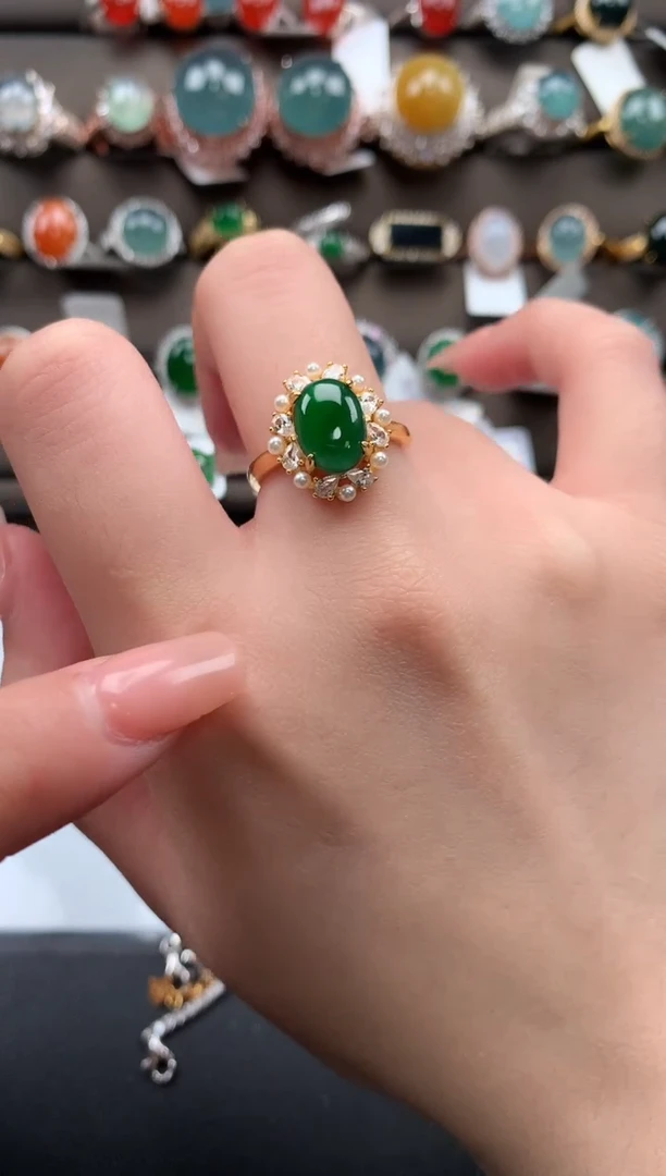 【闪购商品】翡翠戒指银S925镶嵌152151