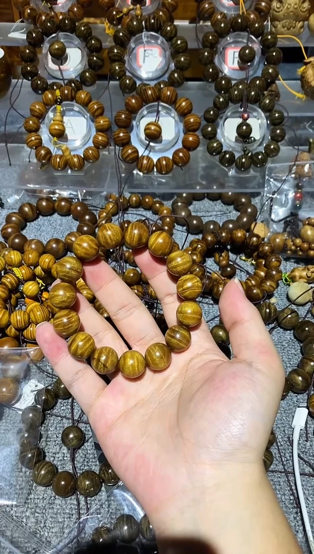 手串/手链楠木（金丝楠）小**脐小叶桢楠水波纹1.5手串