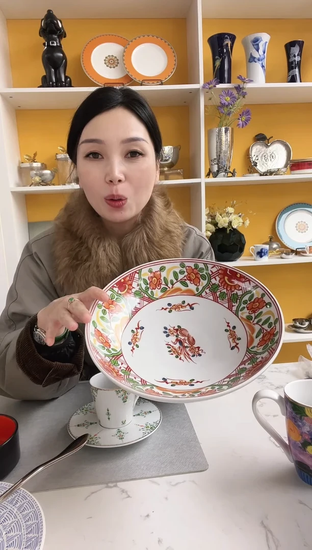 福利款 孔雀图案 大沙拉碗