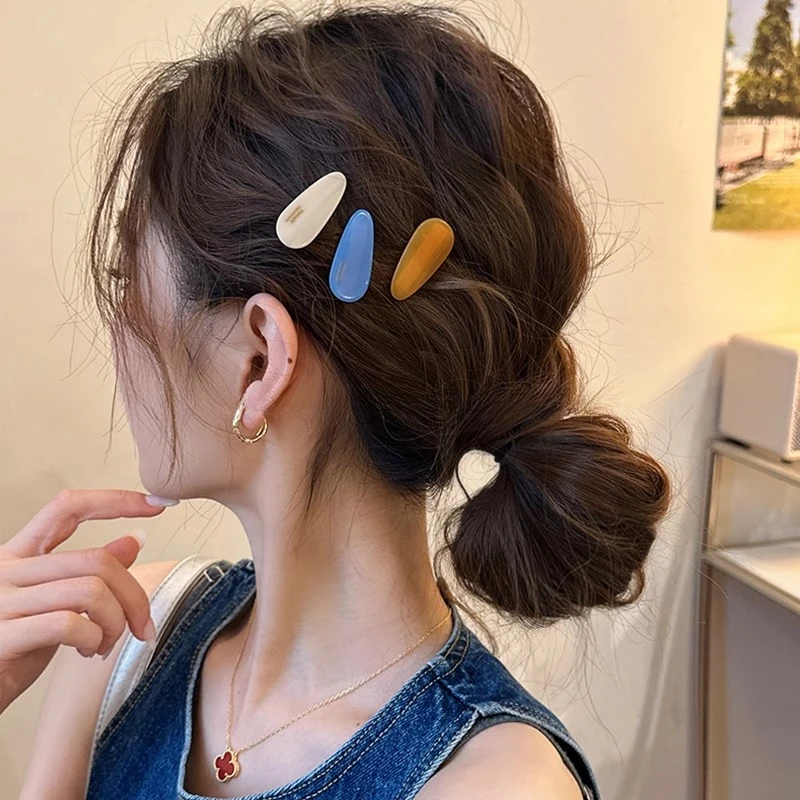 3件套~精致水滴小发夹边夹侧边刘海夹女2025新款高级感鸭嘴夹头饰