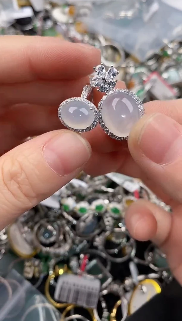 银S925镶嵌戒指翡翠333                 2