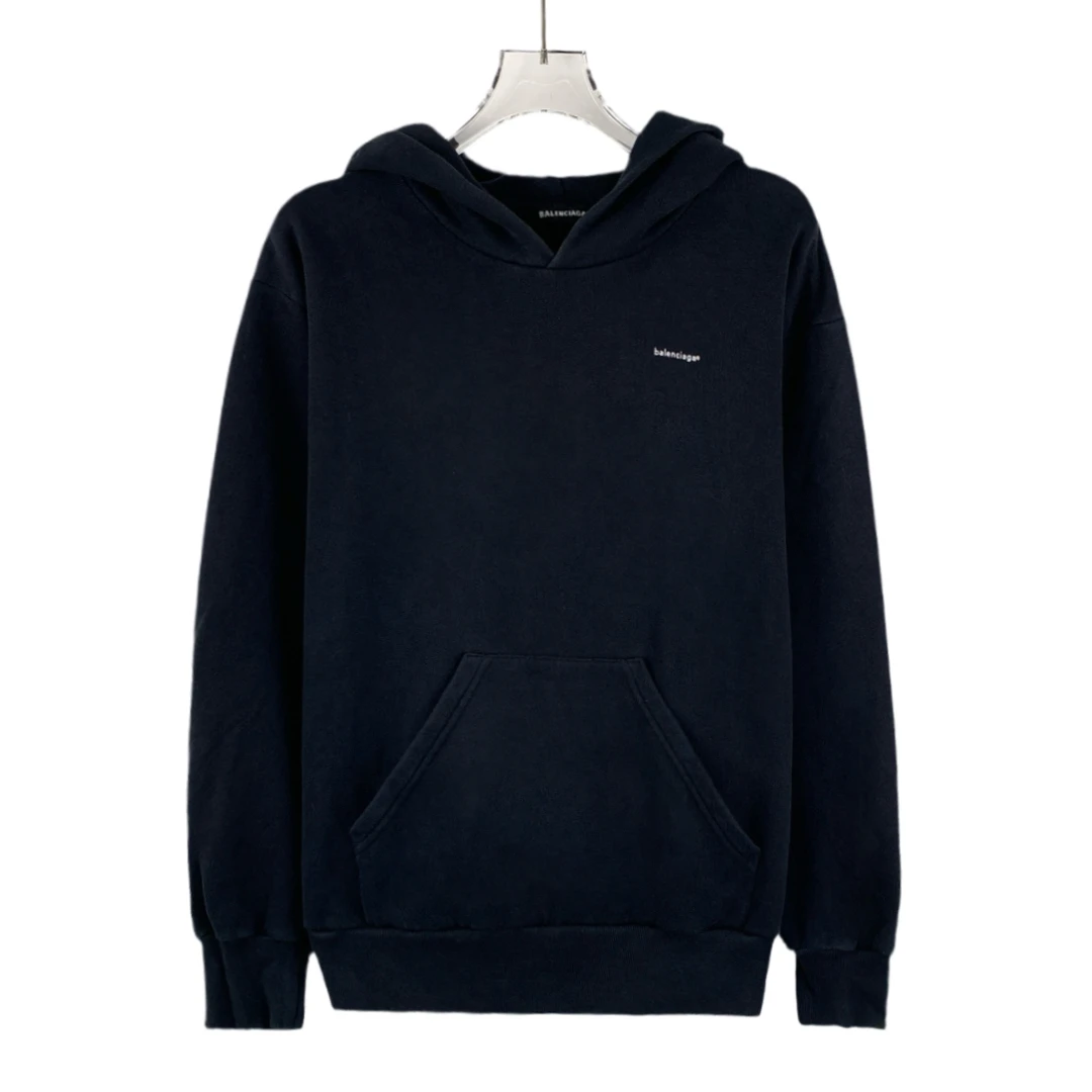 95新 Balenciaga/巴黎世家  J19805 logo印花黑色卫衣