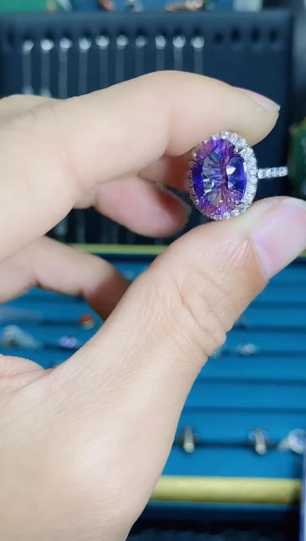 【闪购商品】紫晶戒指银S925镶嵌1121