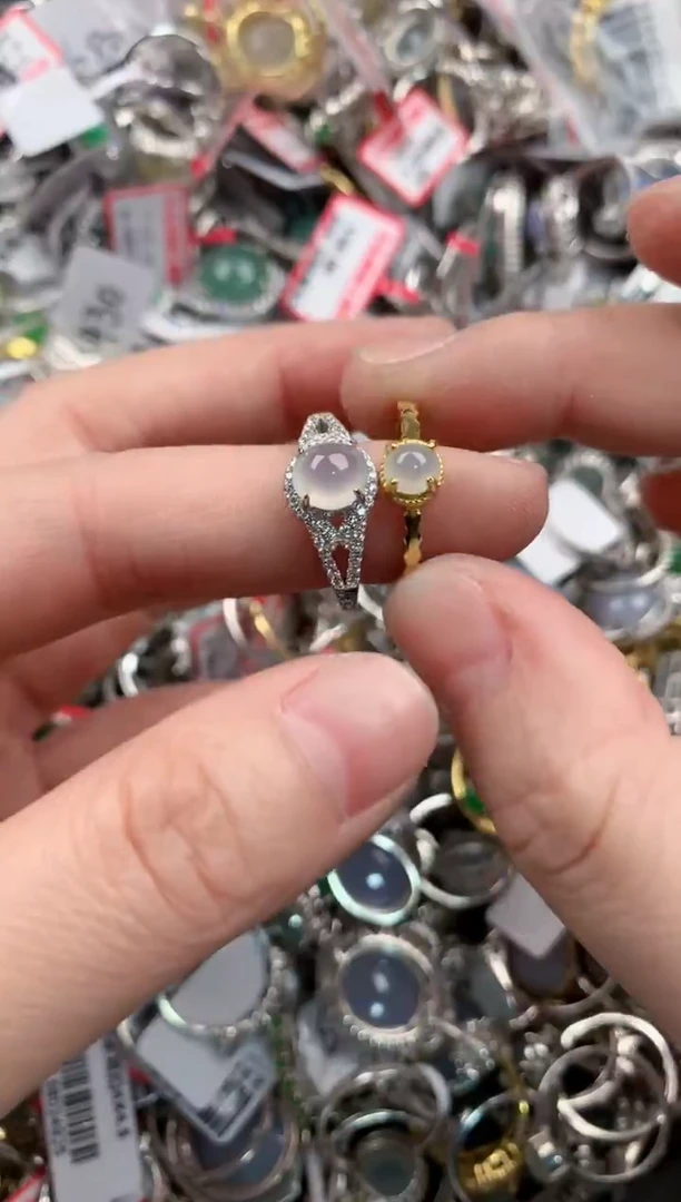 银S925镶嵌戒指翡翠555    3