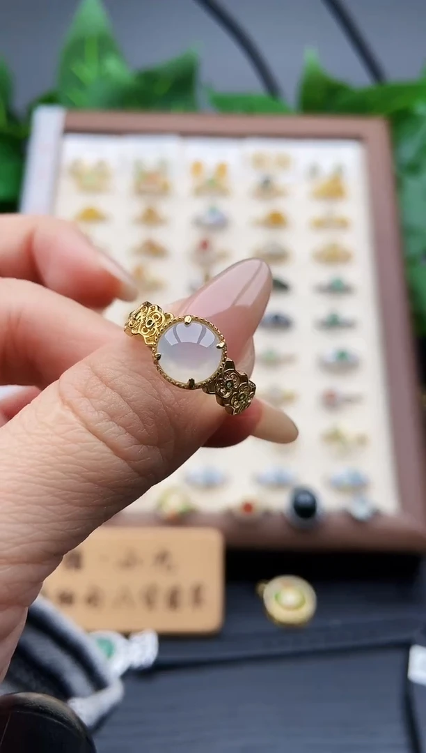 银S925镶嵌戒指翡翠12