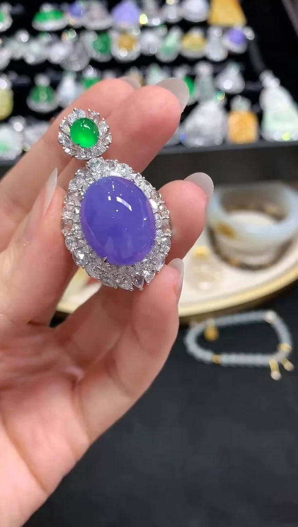 【闪购商品】翡翠吊坠(不含链)18K金镶嵌W289|350000