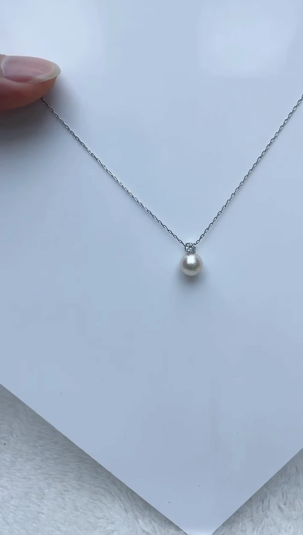 【闪购商品】海水珍珠颈饰银S925镶嵌海水珍珠项链