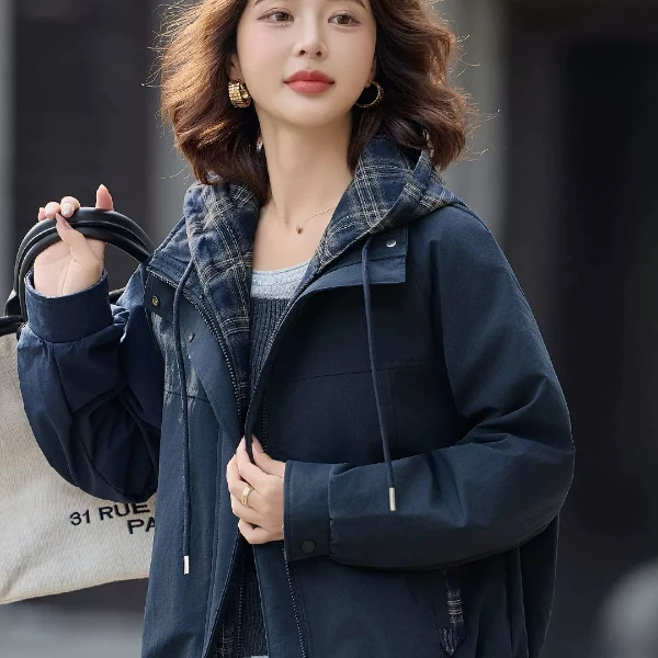 【编码：275】【加绒】冬季连帽时尚休闲保暖新款宽松百搭外套68950