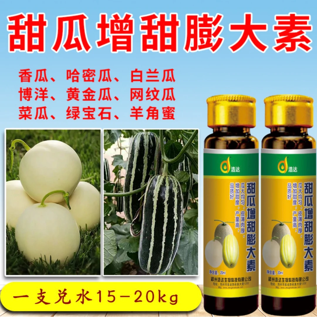 甜瓜膨大素增甜剂拉长水溶素甜瓜博洋九号羊角蜜绿宝专用叶面肥料
