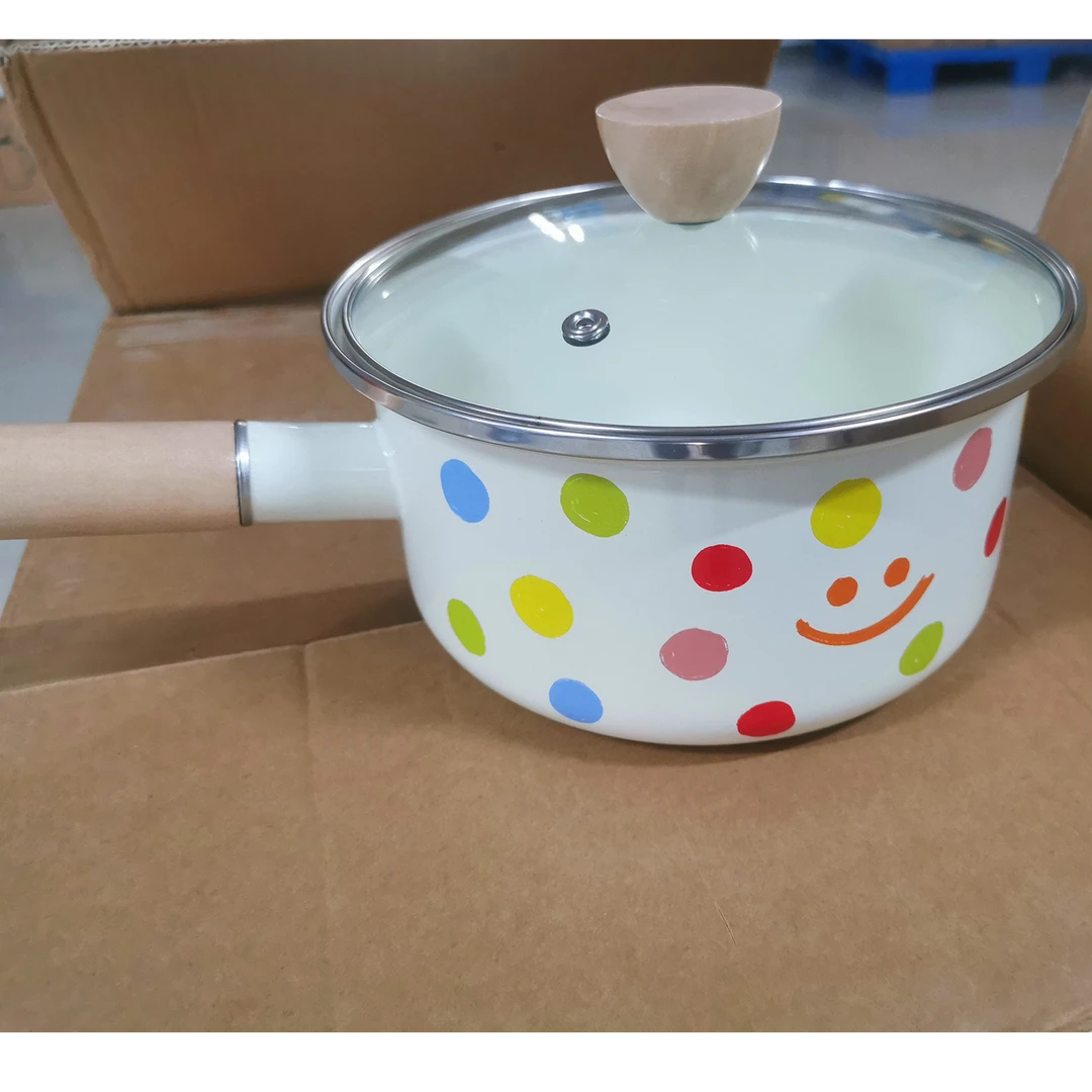 搪瓷笑脸奶锅汤锅20厘米