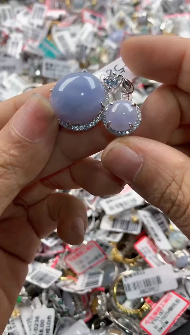 银S925镶嵌戒指翡翠10      8