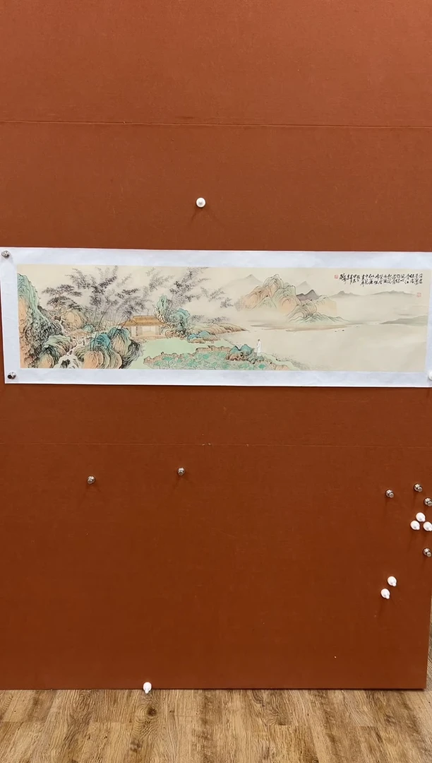 国画李文峰四尺对开青绿山水