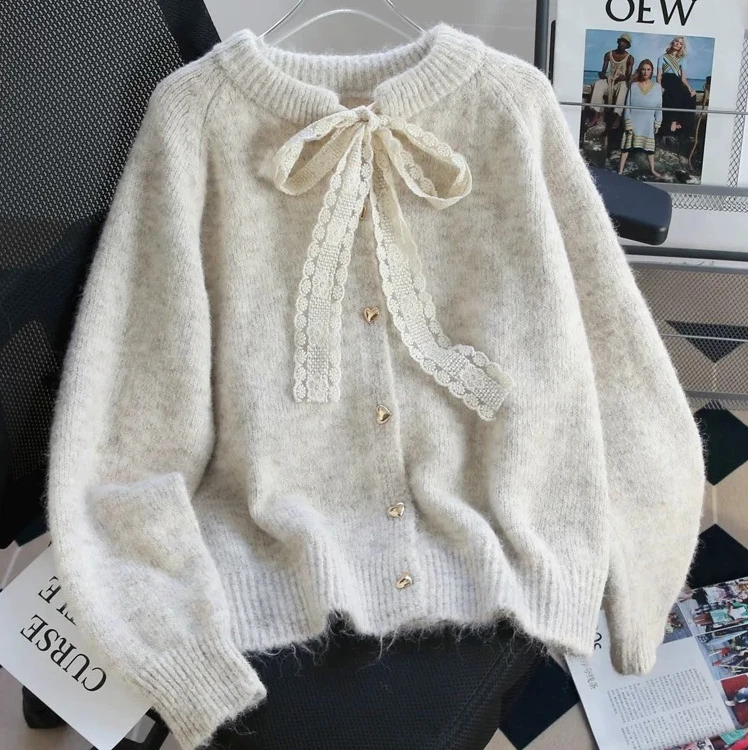 3231-3240衣开衫针织衫长袖洋气百搭打底外穿宽松韩版秋冬