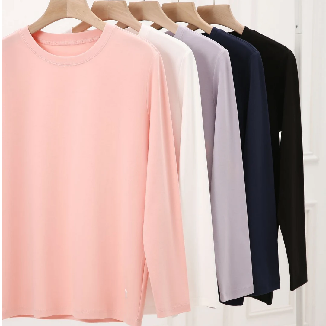 经典小白T，秘鲁棉！三本针加固休闲长袖情侣T恤SS26030