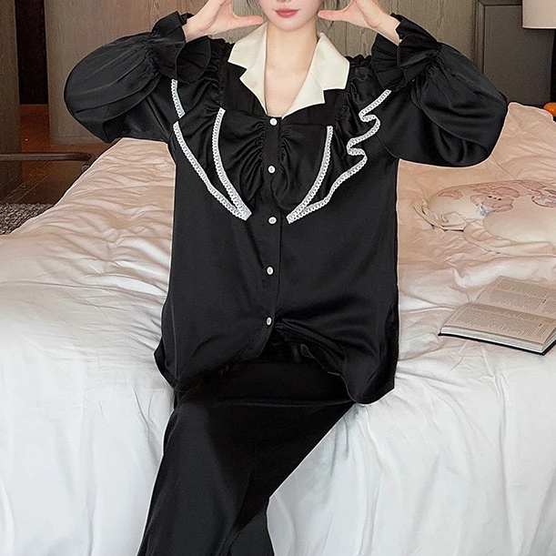 密汀巴灵法式睡衣女春秋舒适高级感宫廷公主风小个子家居服可外穿