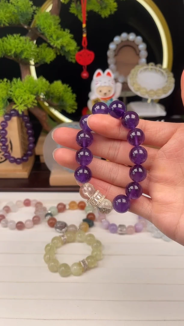 未镶嵌手链水晶天然水晶 乌拉圭紫水设计款l0010