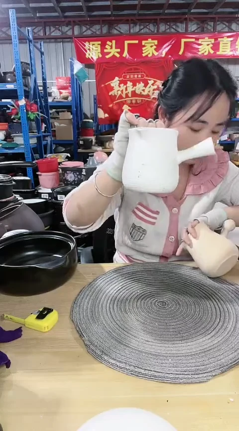 【闪购商品】瑕疵大号白泥手把壶不带盖