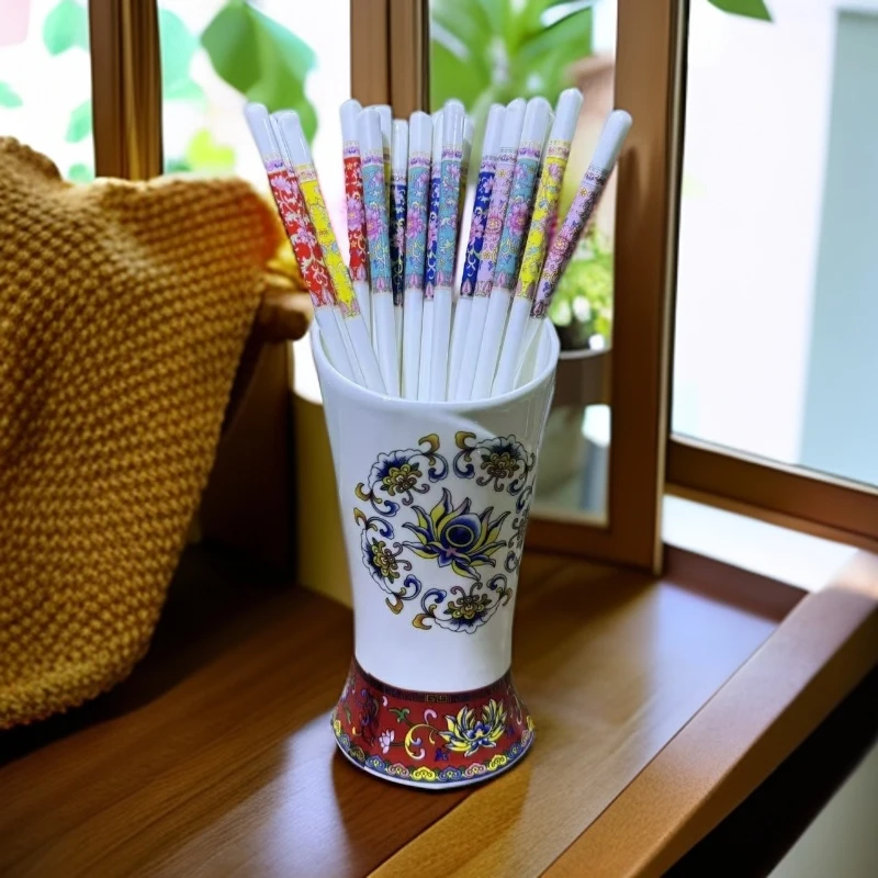 景德镇陶瓷珐琅彩筷子+筷子套装203