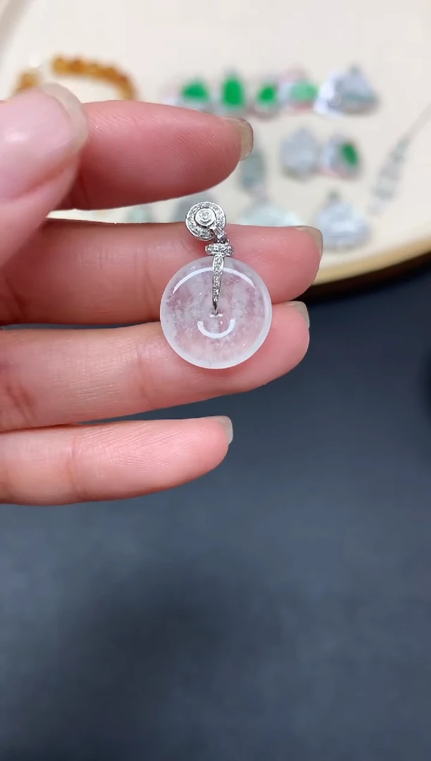 【闪购商品】翡翠吊坠(不含链)18K金镶嵌A389|1980