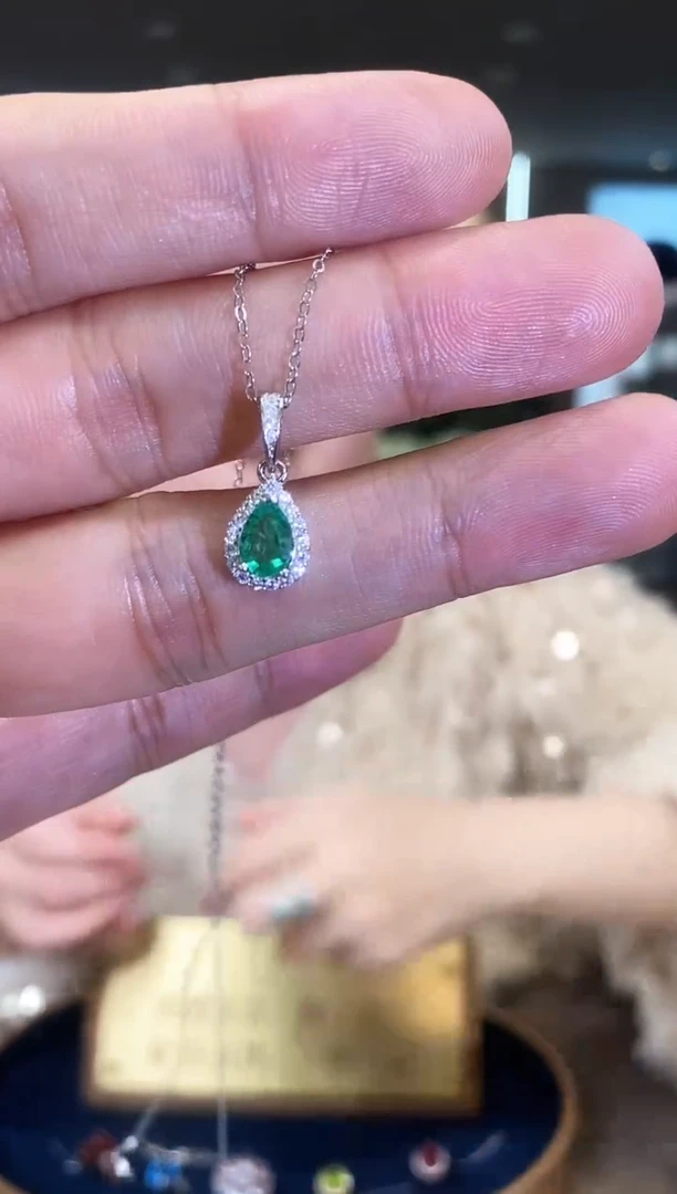 【闪购商品】祖母绿项链银S925镶嵌05