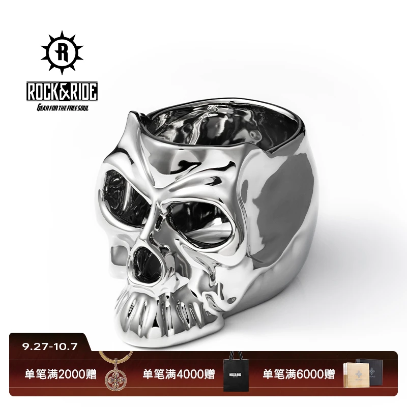 ROCK&RIDE 925银银制品  [会员专享礼] 银漆骷髅摆件