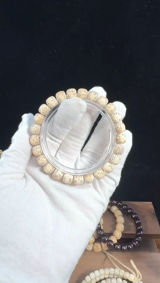 手串星月菩提通体留白骨瓷白2016M9*8