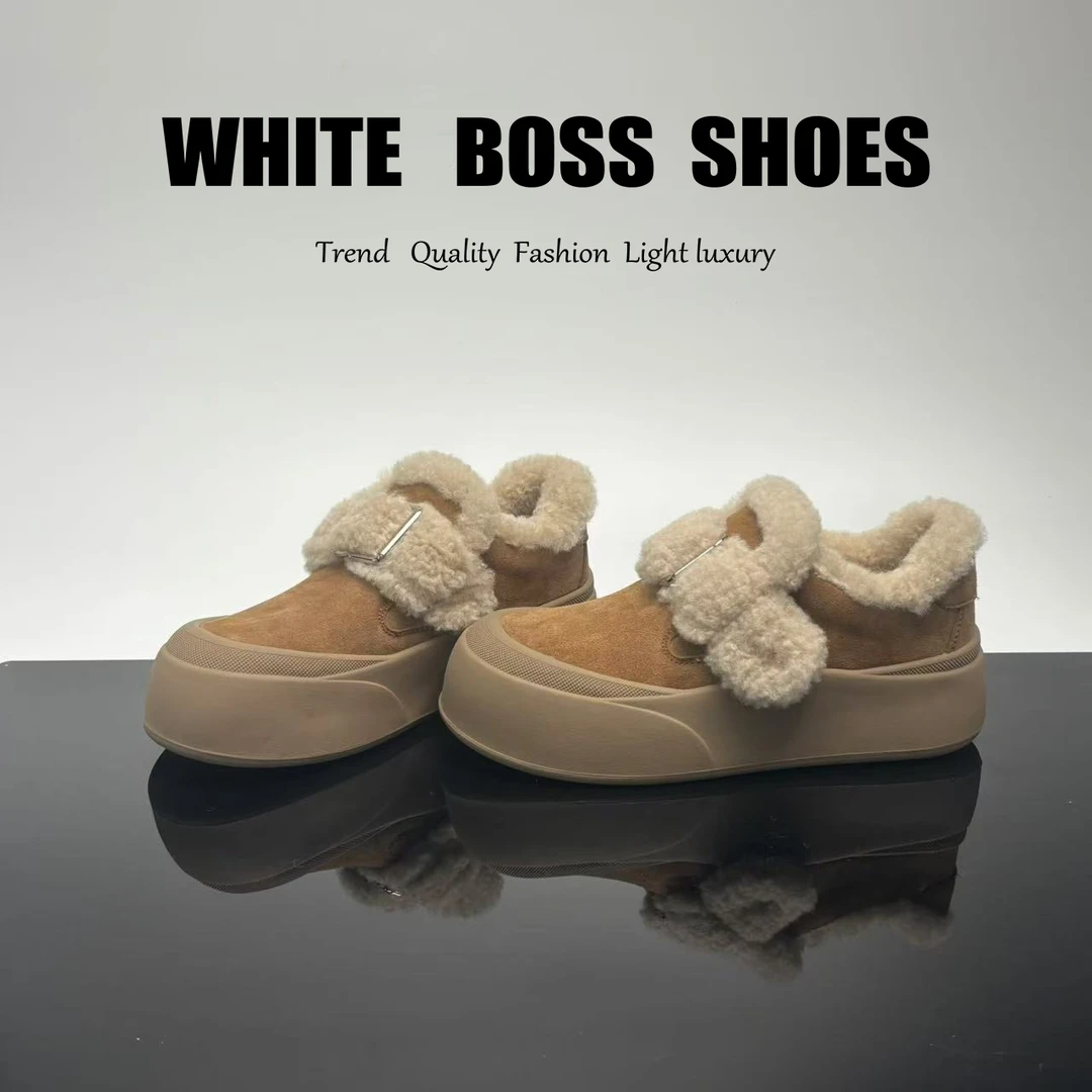 加绒保暖勃肯鞋时尚百搭新款厚底反绒休闲女鞋  8311