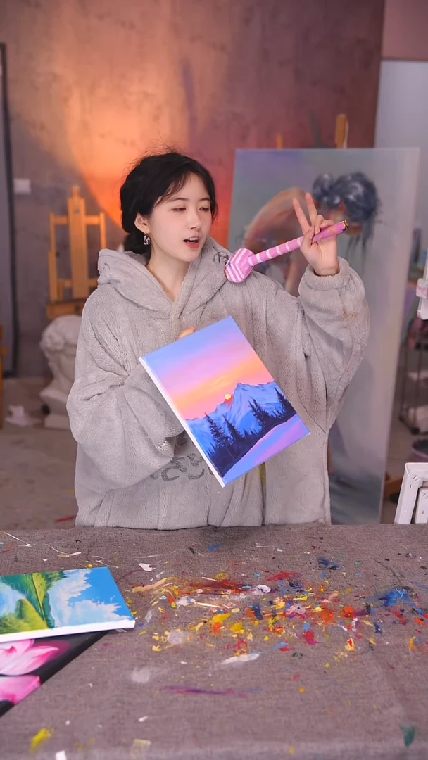 【闪购商品】油画雪山丙烯画纯手绘