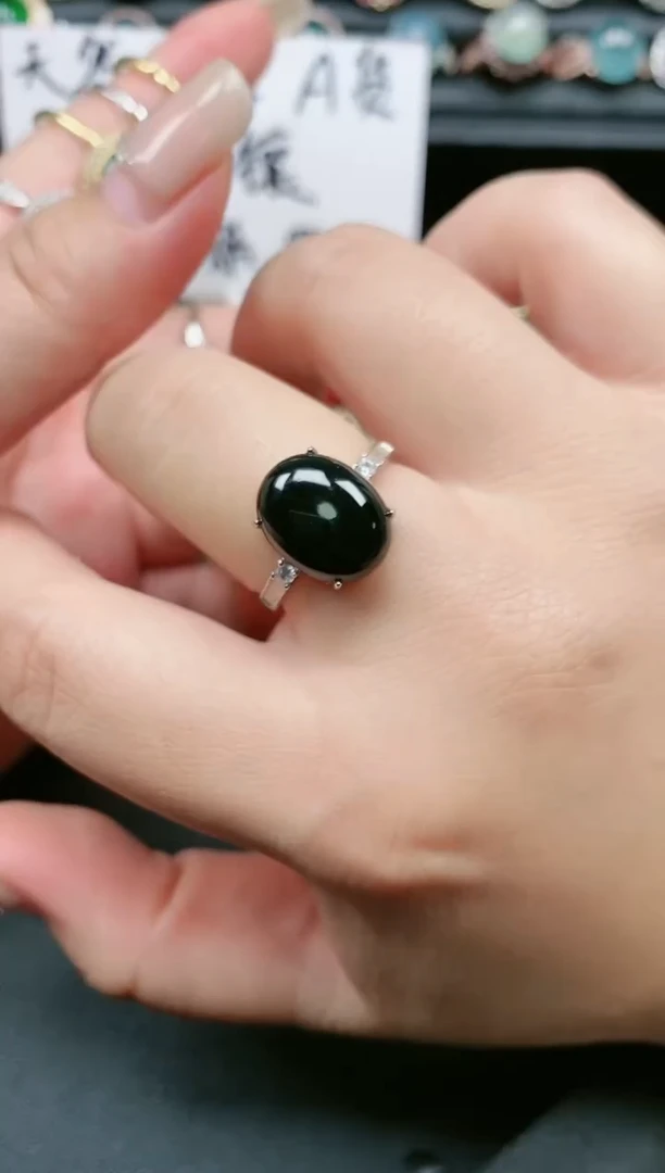翡翠戒指银S925镶嵌11111111