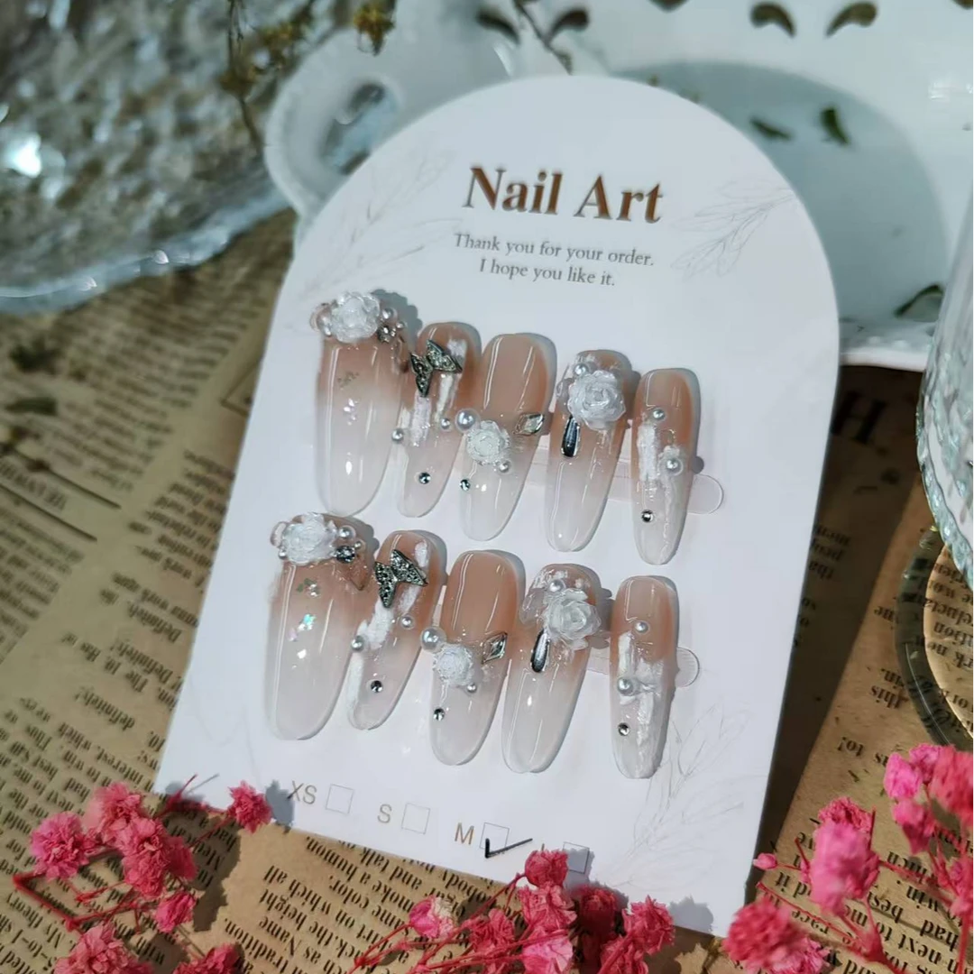 【全疆包邮072】高级纯欲纯手工穿戴甲ins风穿戴式可爱渐变air