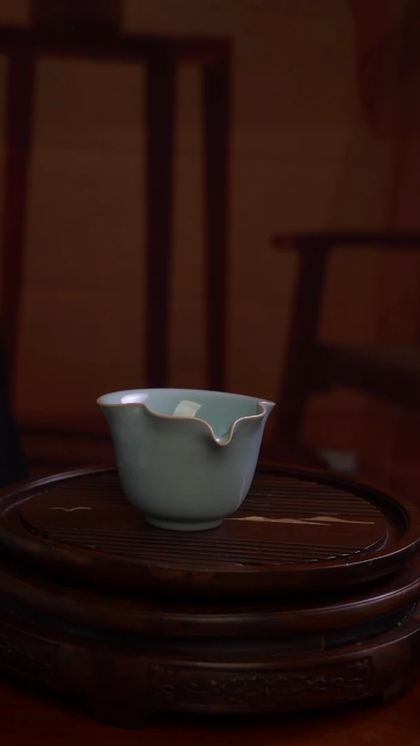 原矿原釉天青公道杯