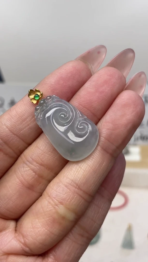 颈饰18K金镶嵌翡翠（31号链接）纯天然A货缅甸翡翠