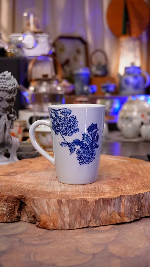 杯子绣球花手工手绘手工手绘