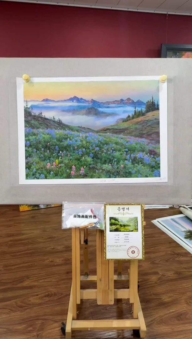 油画【原创·保真·带证书】朝鲜画家纯手绘油画作品--顺丰包邮--