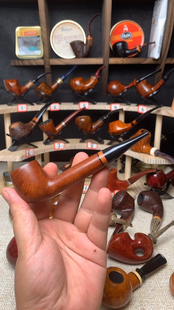 长腿直柄撞球烟斗9mm