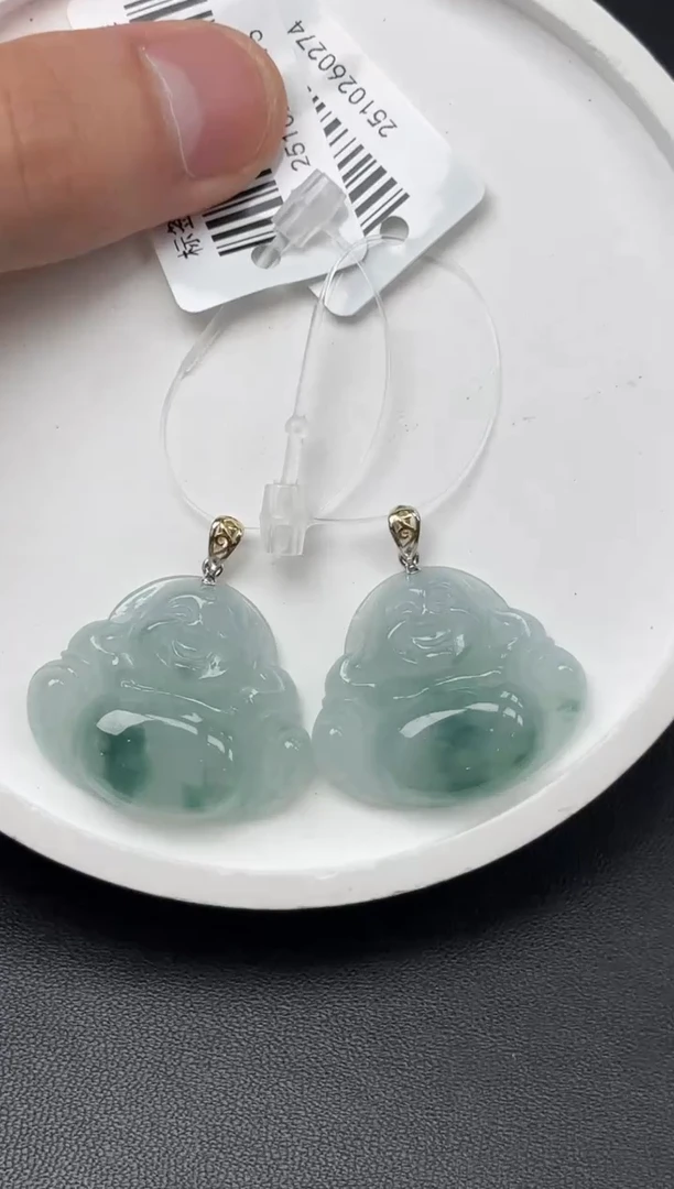 18K金镶嵌挂件翡翠YM839-1佛公多样性1件