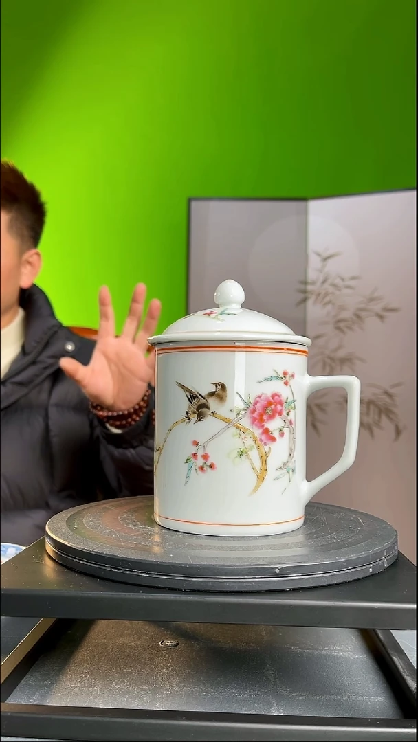 茶器藝*阁粉彩花鸟茶杯