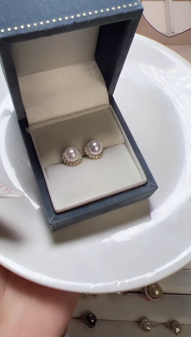 【闪购商品】海水珍珠耳饰银S925镶嵌12